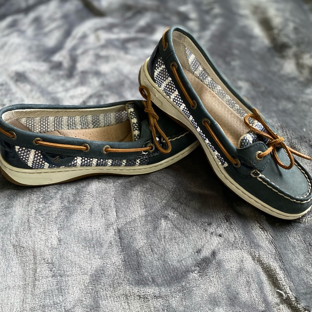 Sperry Navy Blue and Brown Boat Shoes - Women's Flats